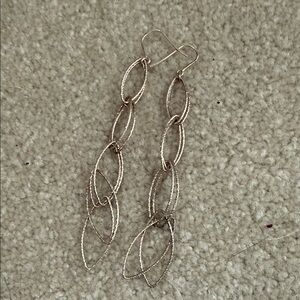 Delicate Gold Linked Drop Earrings - Lightweight Women Jewelry